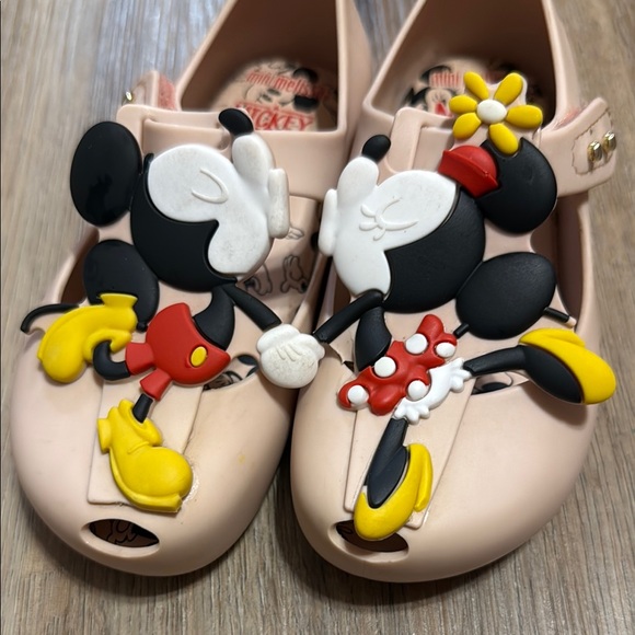 Mini Melissa Disney Character Minnie and Mickey Shoes Nude Pink White Black Red - Picture 1 of 11